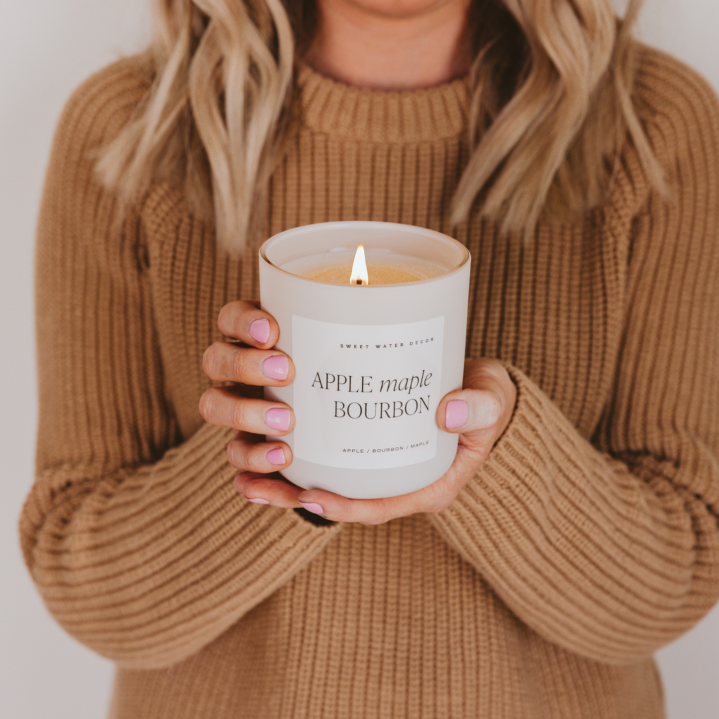 Sweet Water Decor - Apple Maple Bourbon 15 oz Soy Candle - Fall Decor