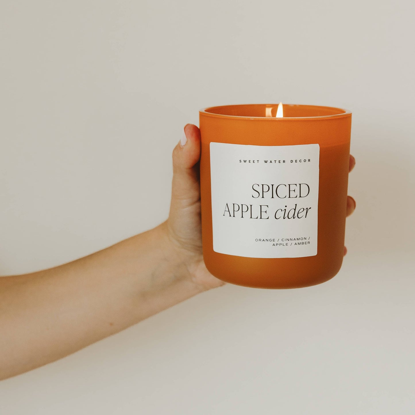 Sweet Water Decor - Spiced Apple Cider 15 oz Soy Candle, Matte Jar - Home Decor