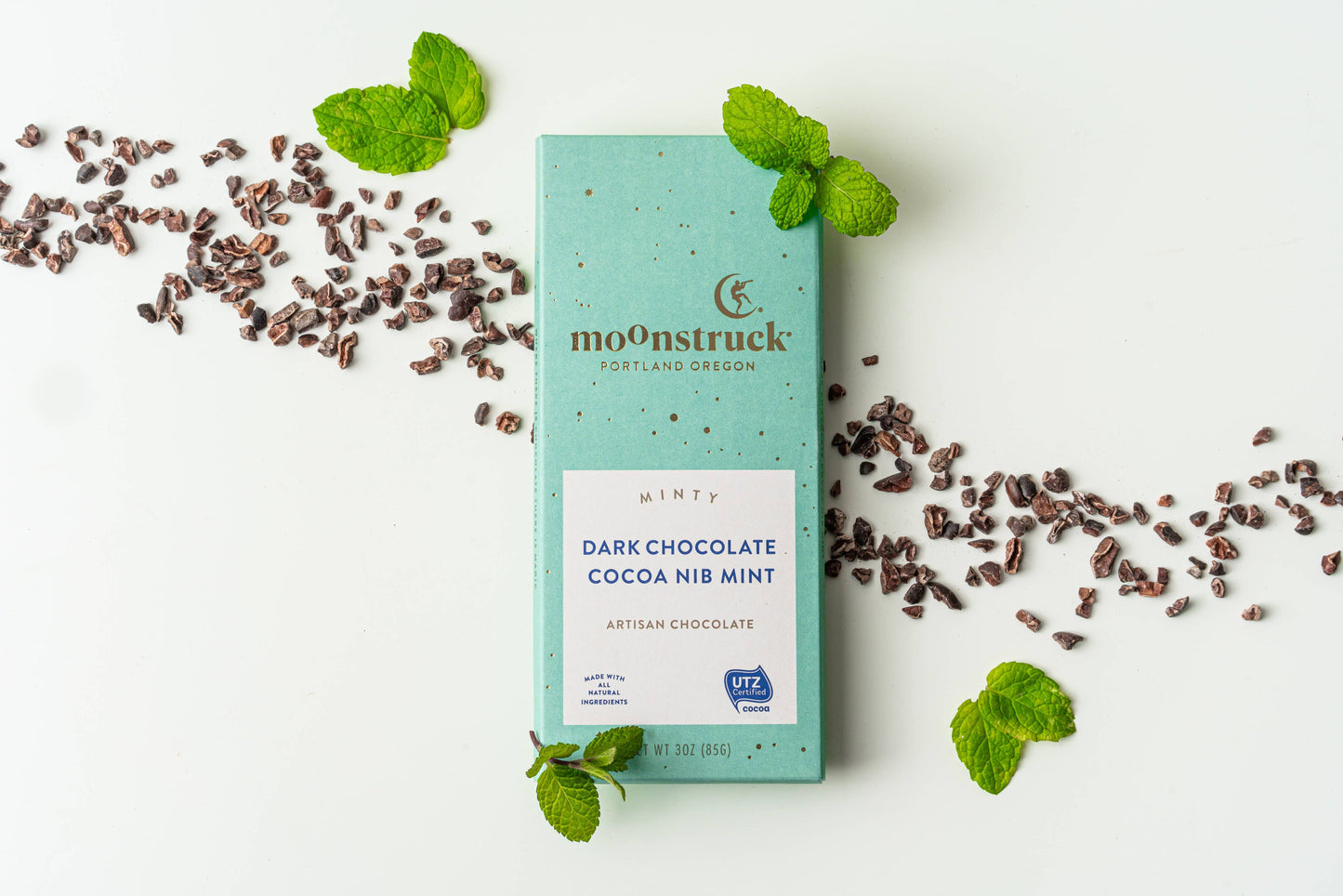 Dark Chocolate Cocoa Nib Mint - Artisan Chocolate