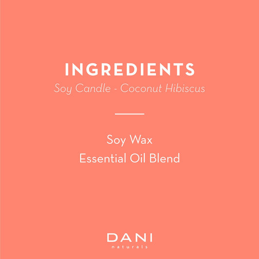 DANI Naturals - 6oz Coconut Hibiscus Candle Tin