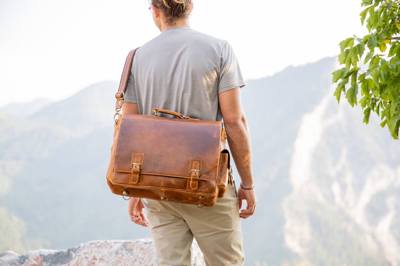 Kodiak leather messenger bag online