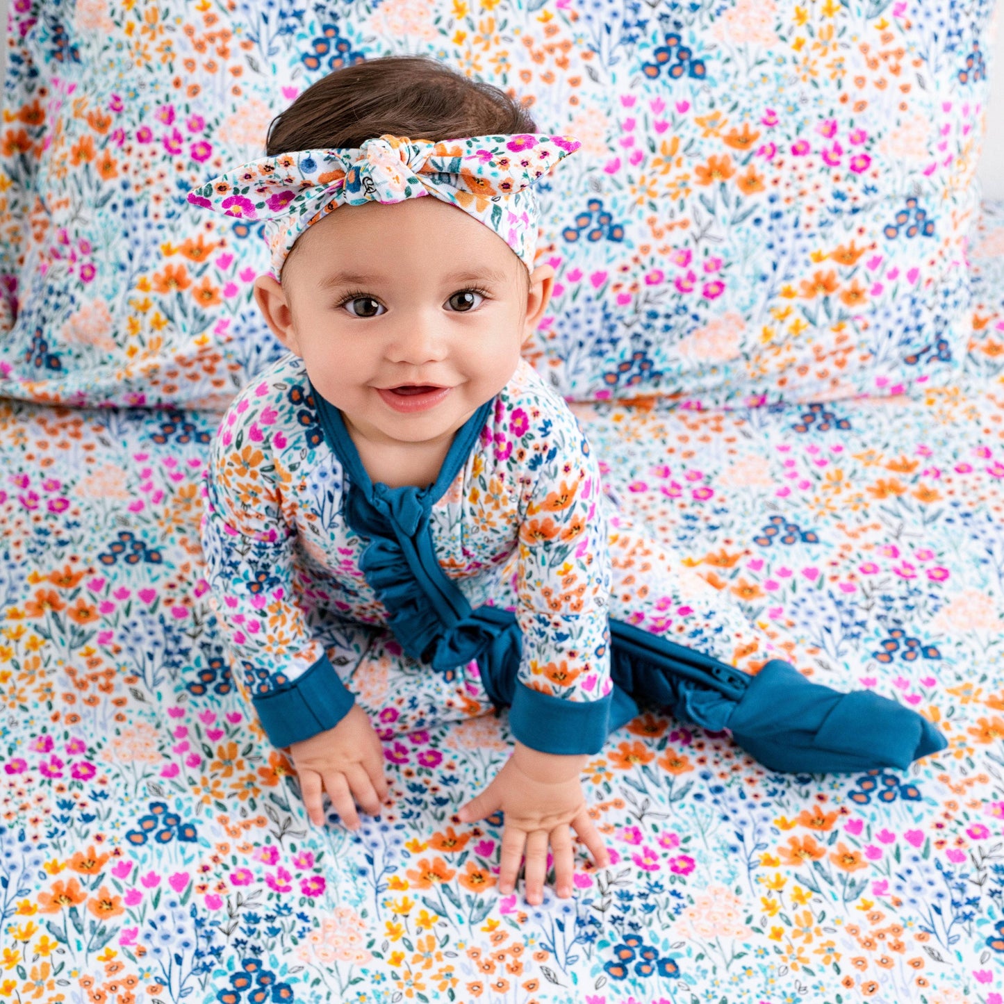 Jammie Session formerly Big Dreams Little Jammies - Whispering Wildflowers Ruffle Baby Bamboo Zipper Romper Pajamas–Unisex Toddler Sleepwear–Gender Neutral Baby Outfit–Newborn Gift–Boy girl Day Nightwear, kid clothing