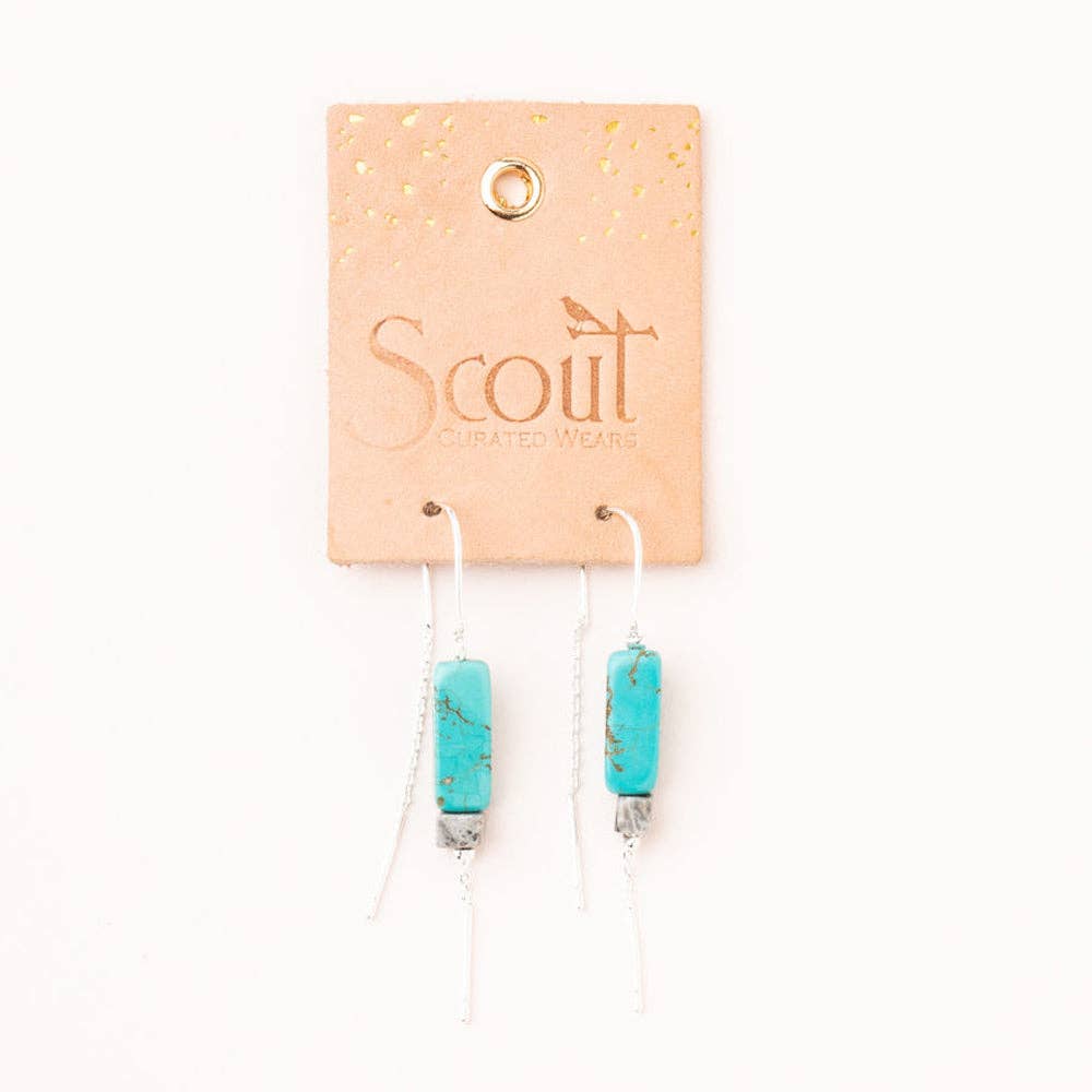 Scout Curated Wears - Rectangle Stone Earring - Lapis/Black/Silver