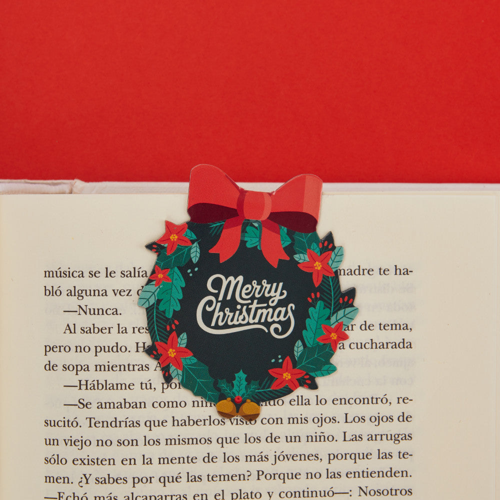 Wreath Magnetic Bookmark & Christmas Greeting