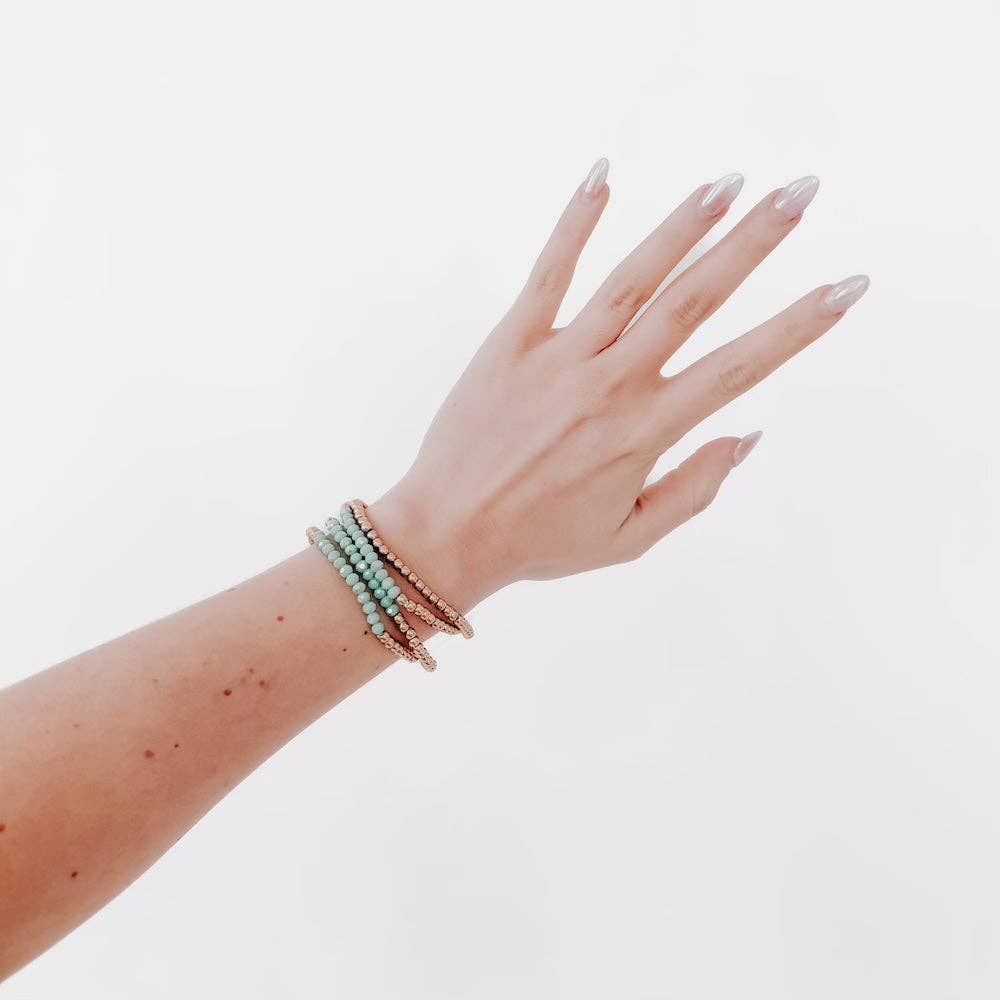 Avary Glass and Metallic Bead Bracelet