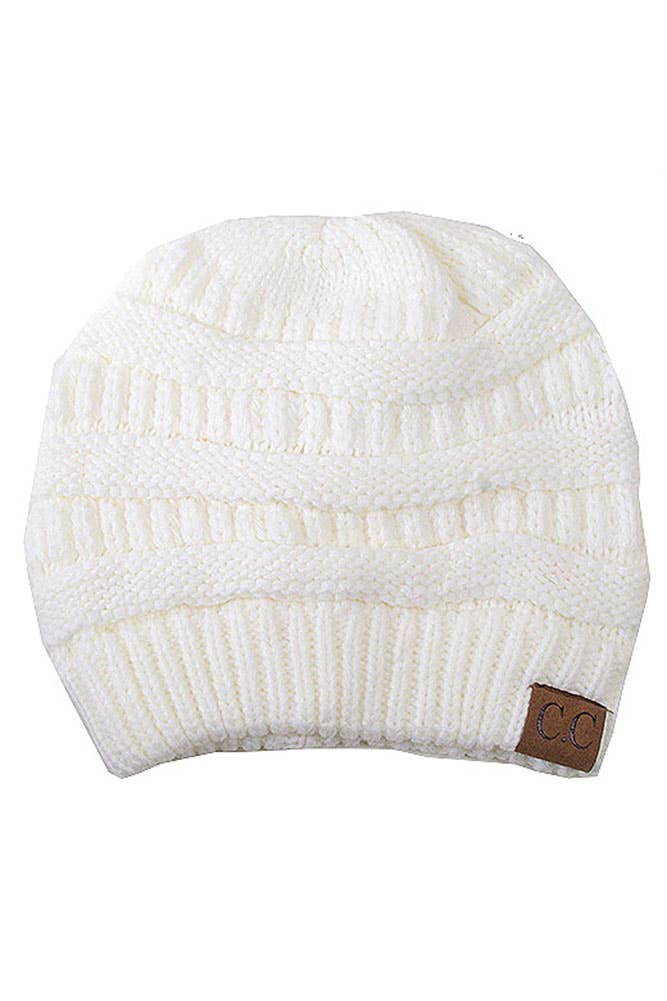 C.C Ribbed Kit Solid Color Beanie: Dark Denim