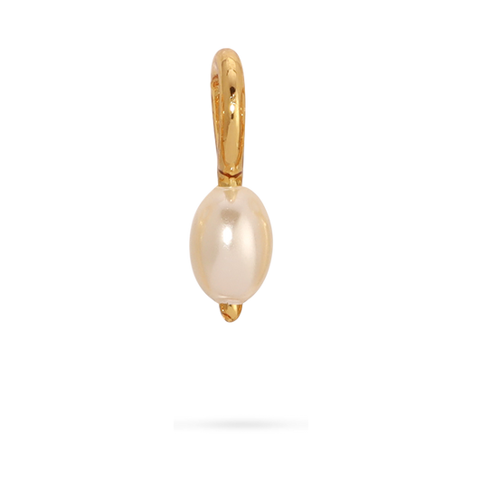 Lucky Feather - Charm Garden - Pearl Charm - Gold