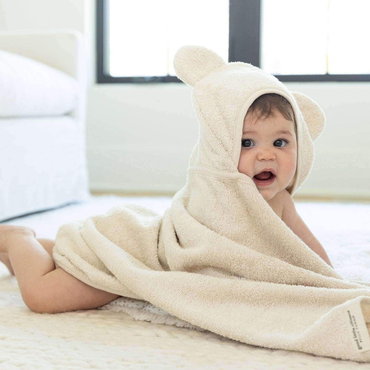 Hooded Towel + Wash Mitt Set Linen
