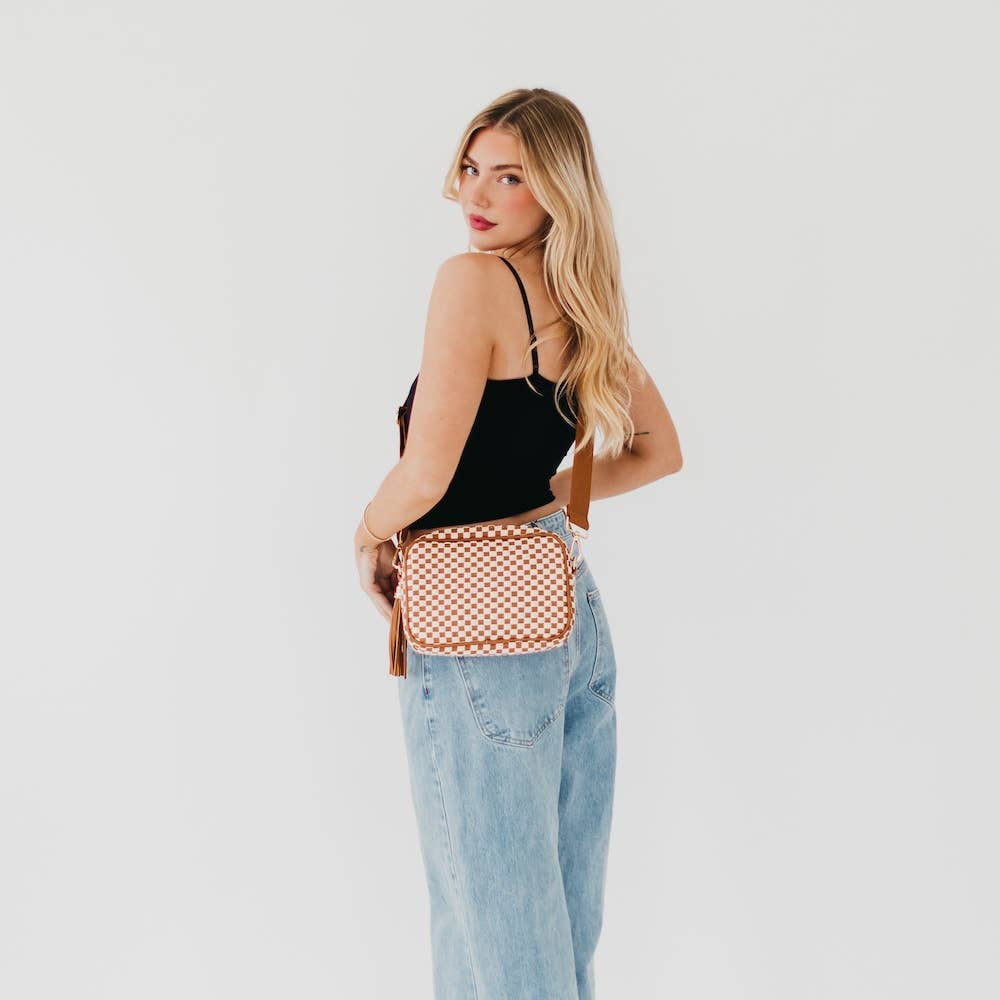 Woven Willow Camera Crossbody Bag