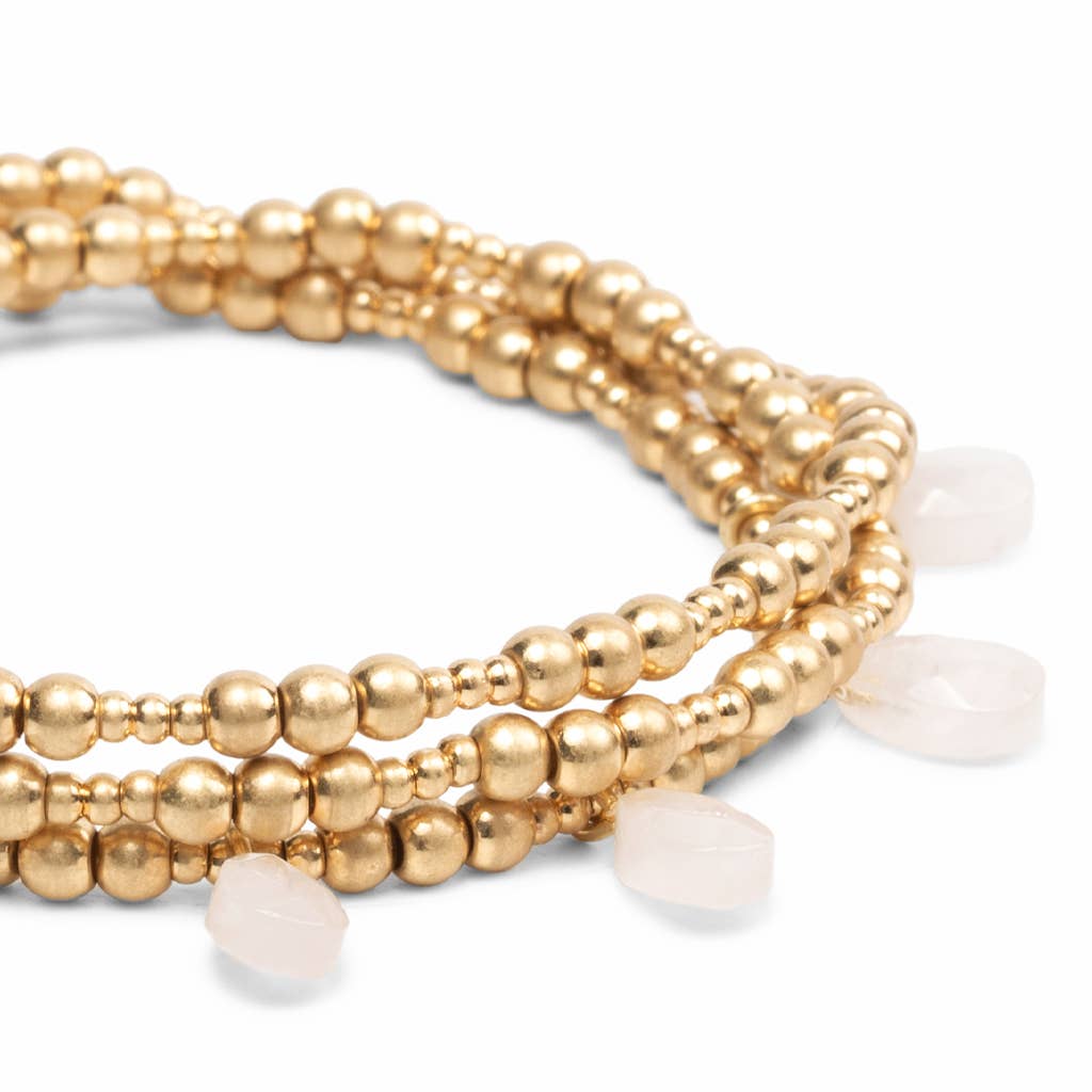 Scout Curated Wears - Metal Wrap - Timeless/Rose Quartz/Gold