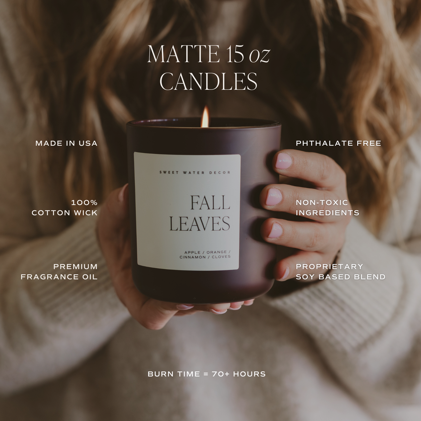Sweet Water Decor - *NEW* Fall Leaves 15 oz Candle, Matte Jar - Fall Decor