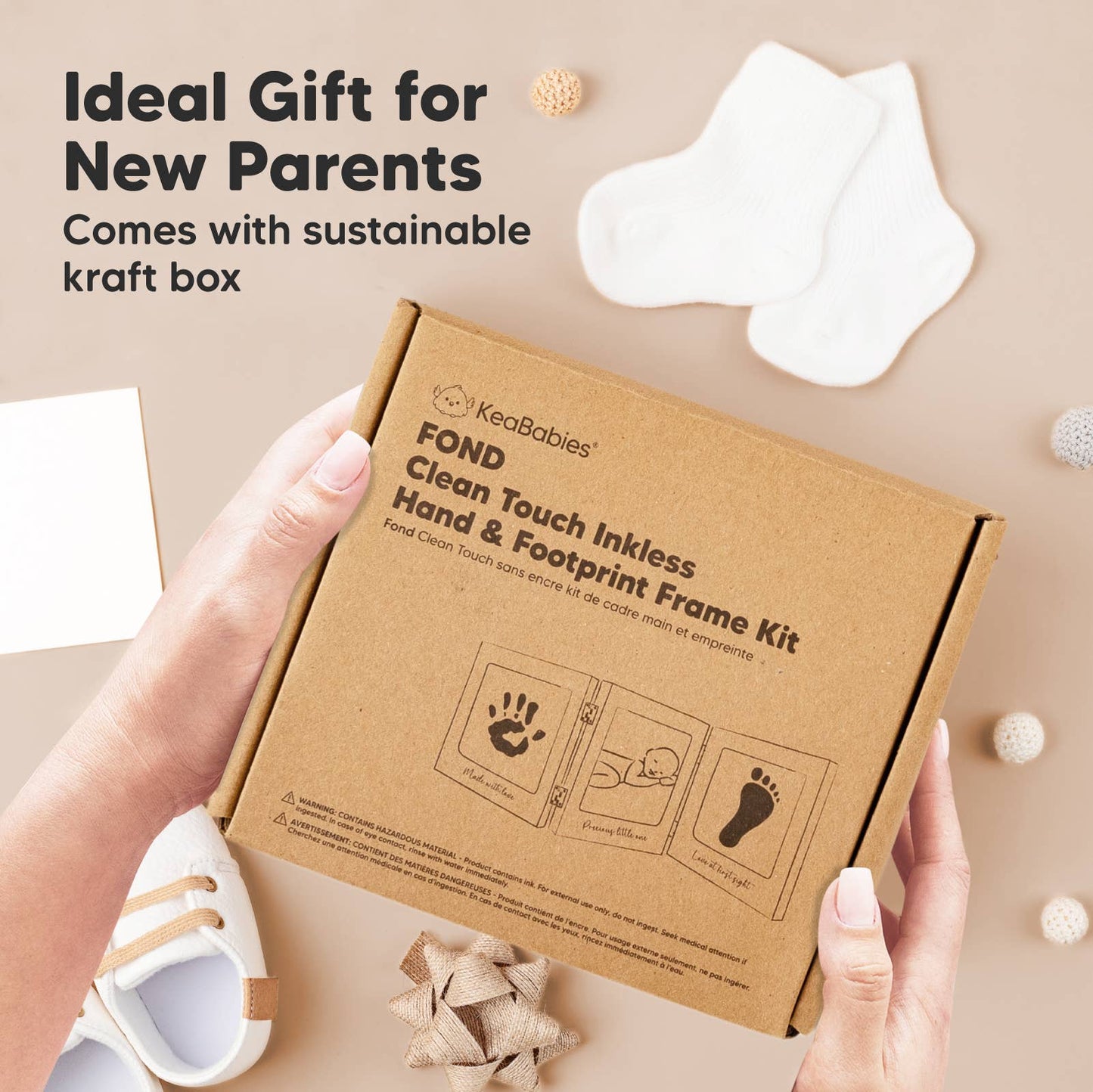 Fond Inkless Baby Handprint and Footprint Kit, Newborn Gifts