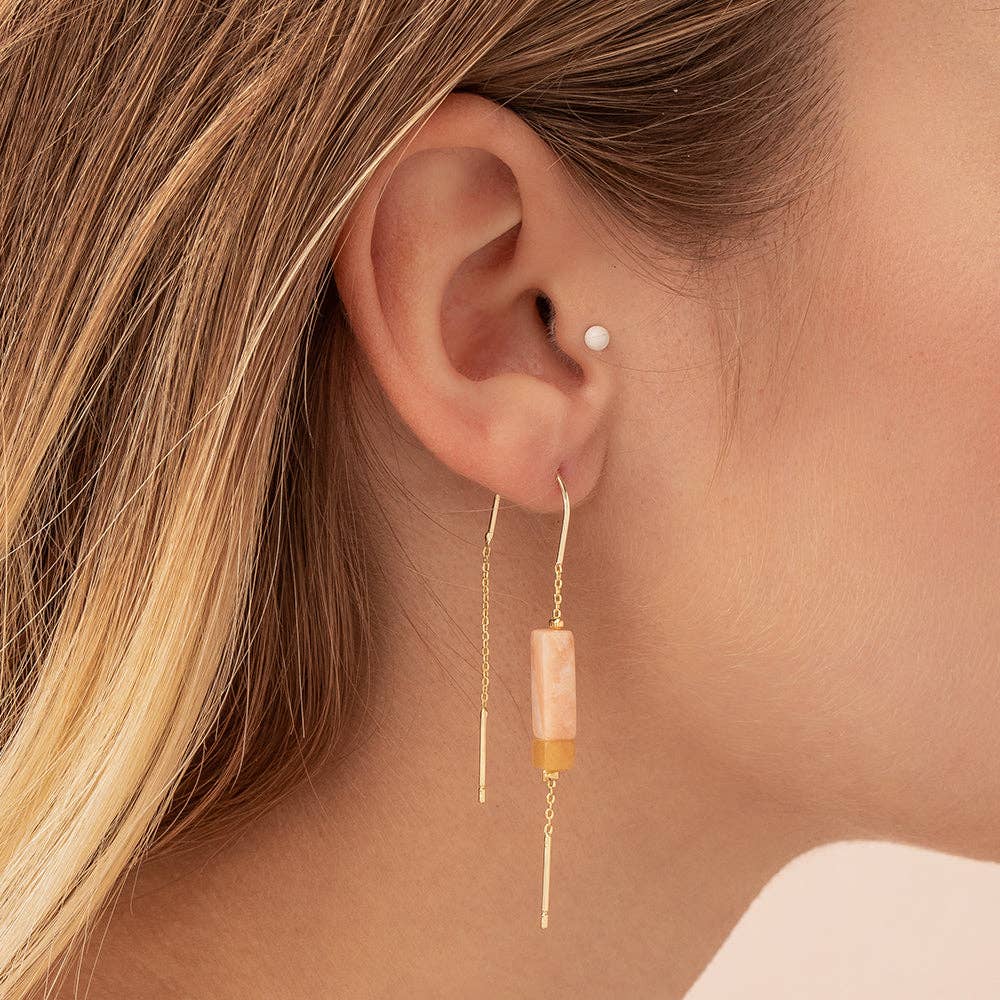 Scout Curated Wears - Rectangle Stone Earring - Lapis/Black/Silver