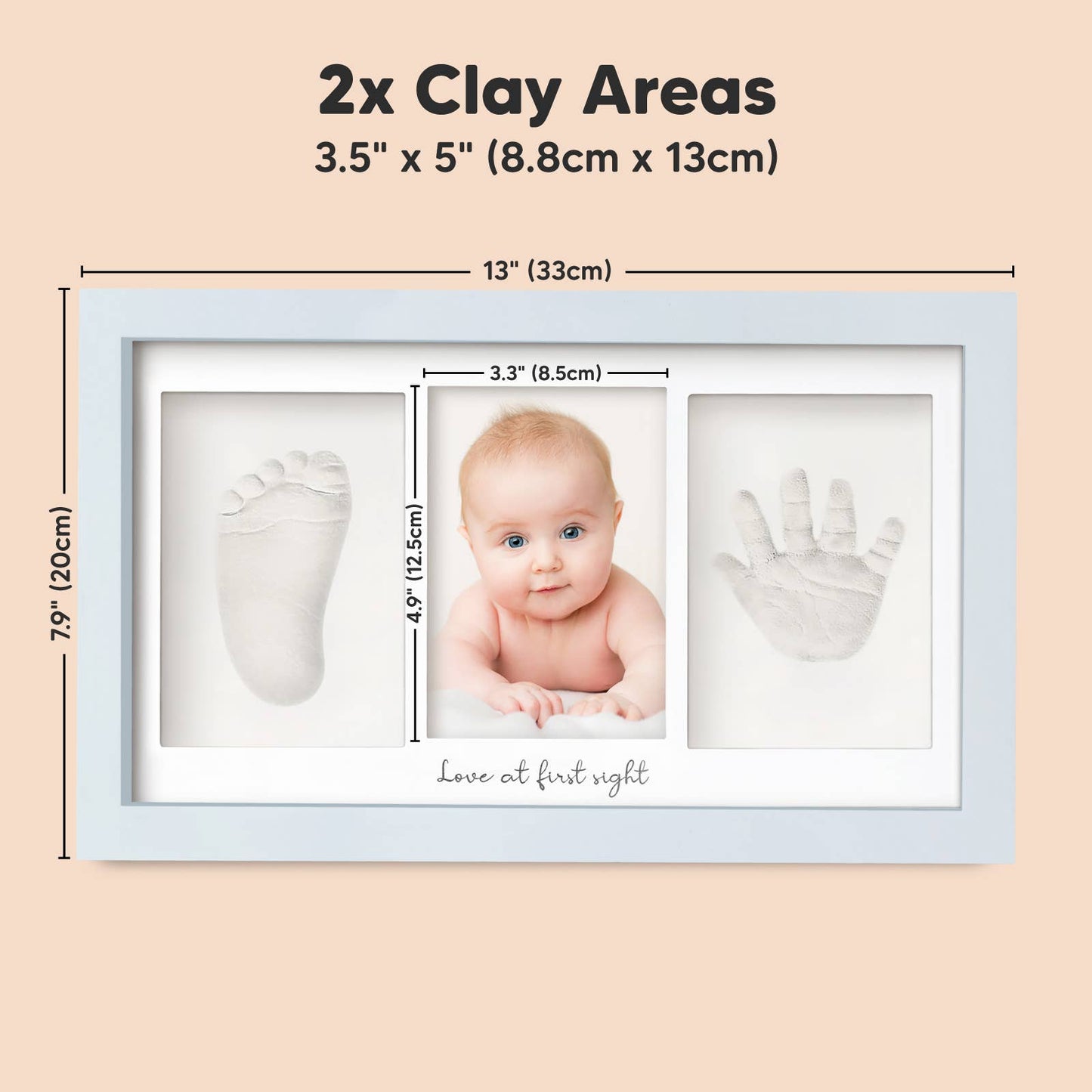 KeaBabies - KeaBabies Baby Handprint, Footprint Keepsake Duo Frame