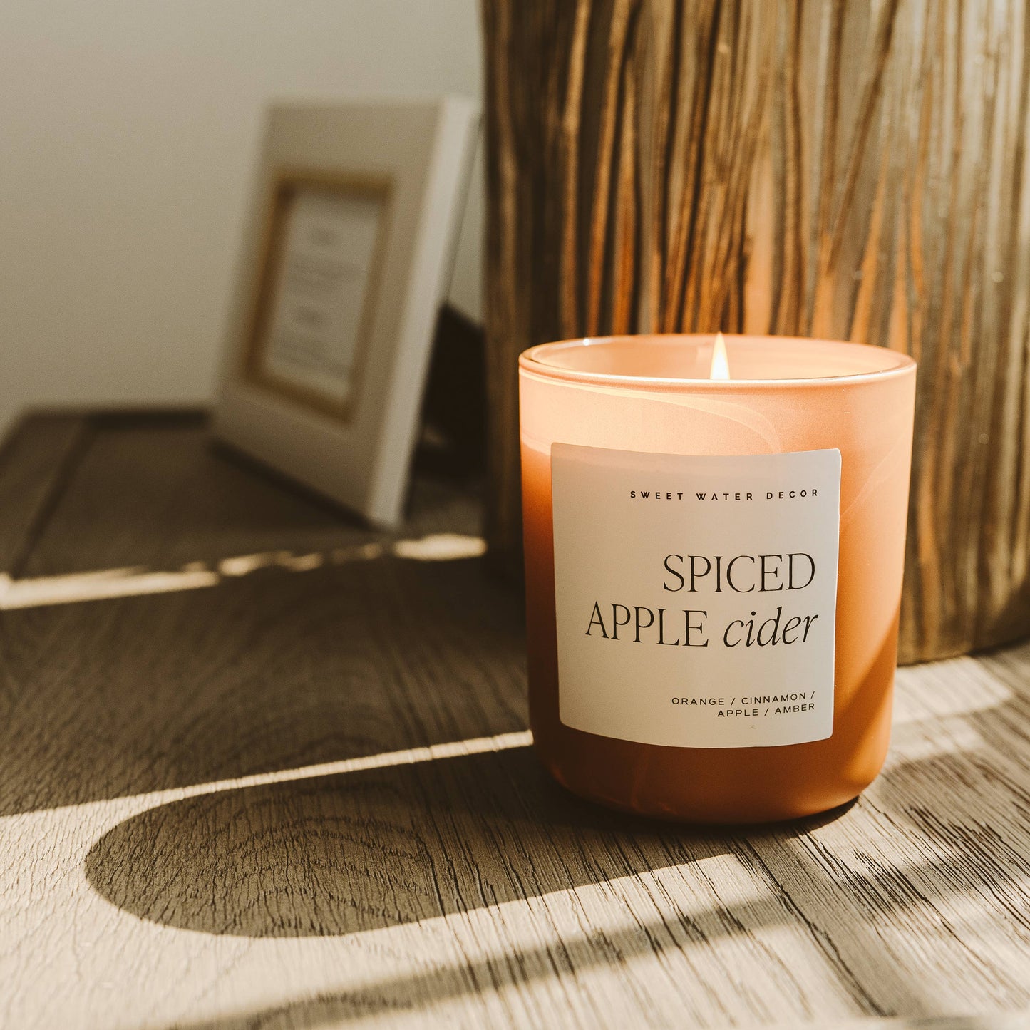 Sweet Water Decor - Spiced Apple Cider 15 oz Soy Candle, Matte Jar - Home Decor