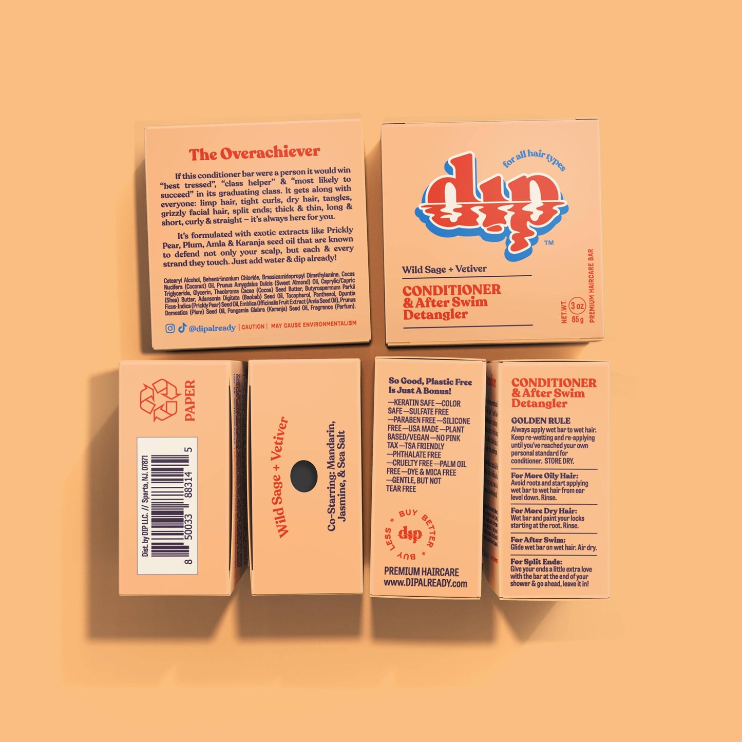 Dip - Conditioner Bar & After Swim Detangler - Wild Sage & Vetiver: 3 oz
