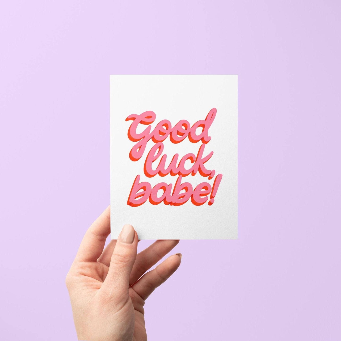 MangoIllustrated - Good luck babe greeting card