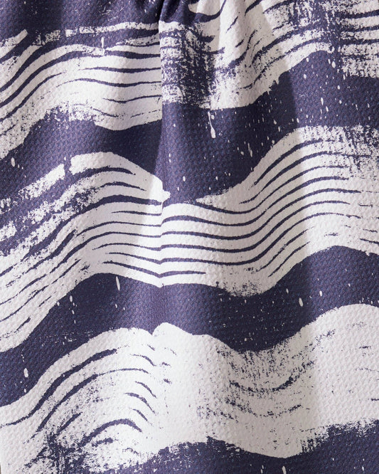 Geometry - Brushline Navy Tea Towel
