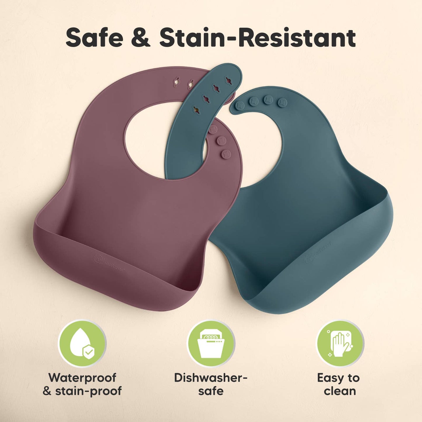 KeaBabies - Prep Silicone Bibs for Babies, Toddlers, Boys, Girls