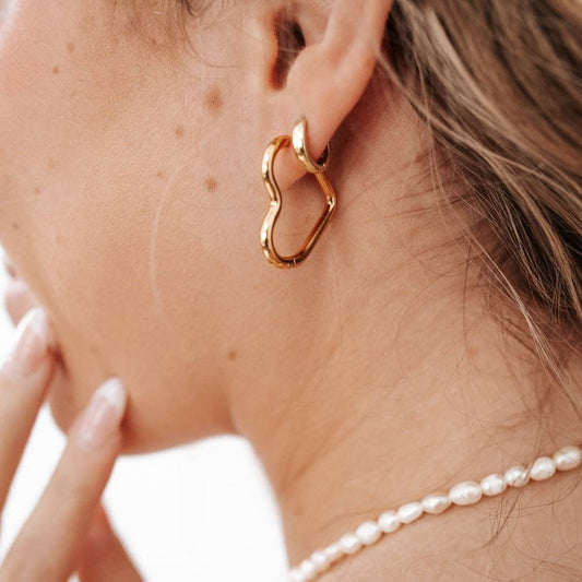 Love On My Mind Heart Hoop Earrings - WATERPROOF Wholesale
