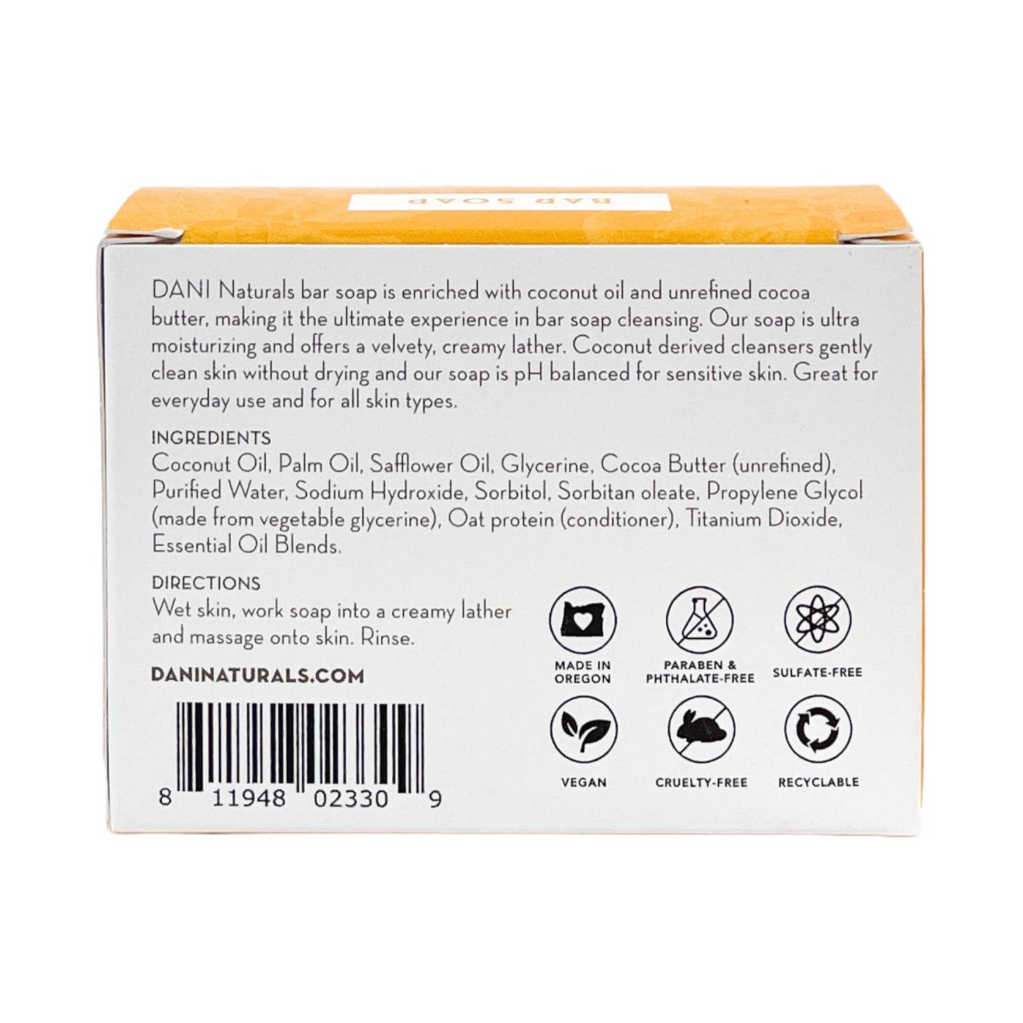DANI Naturals - Grapefruit Ginger Bar Soap 4oz