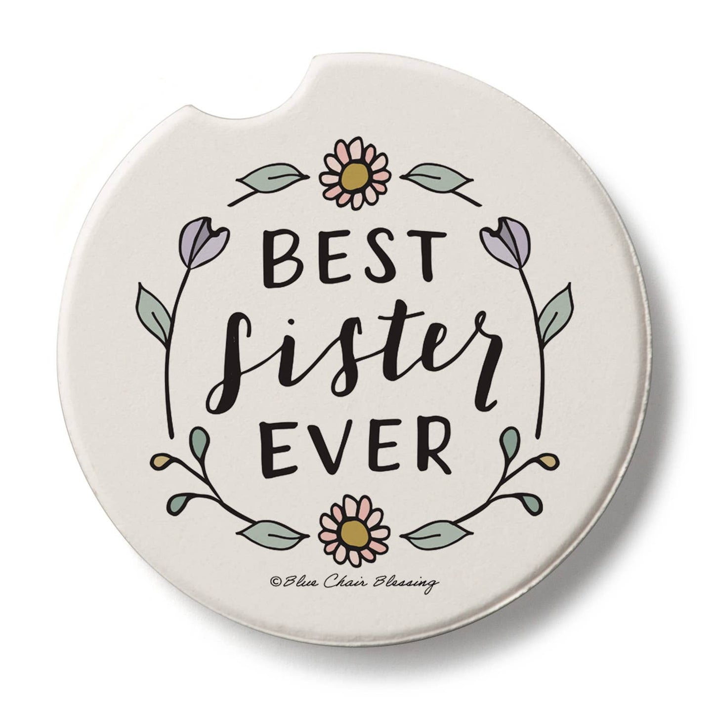 "Best Sister Ever" Stone Car Coaster BULK NO PACKAGING