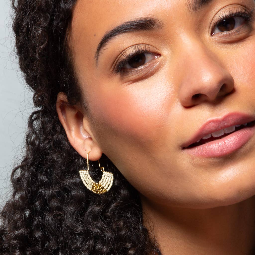 Scout Curated Wears - Chromacolor Miyuki U-Hoop Earring - Cream/Gold