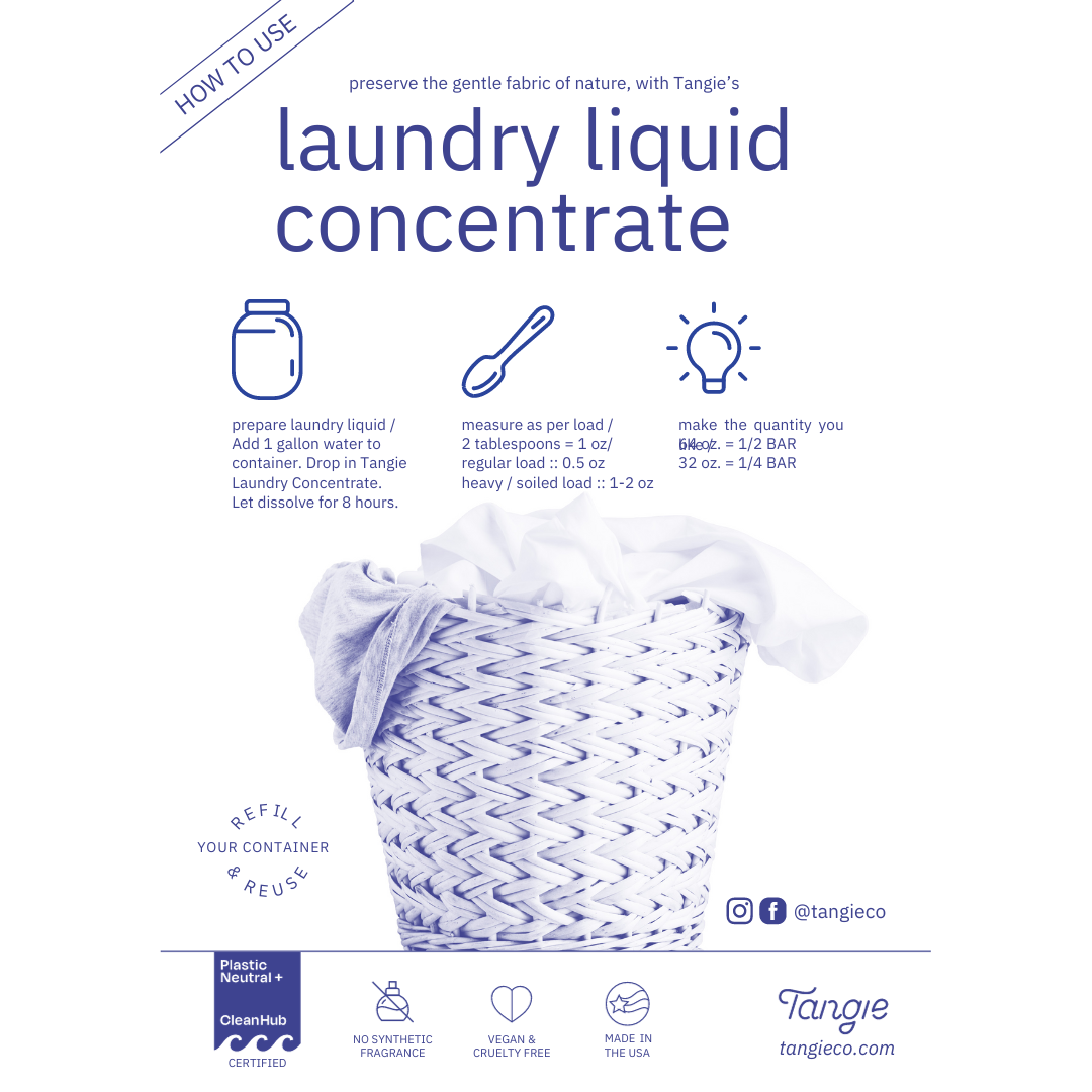Tangie LLC - Packaged Laundry Bar by Tangie. Makes 1-gallon. zero waste