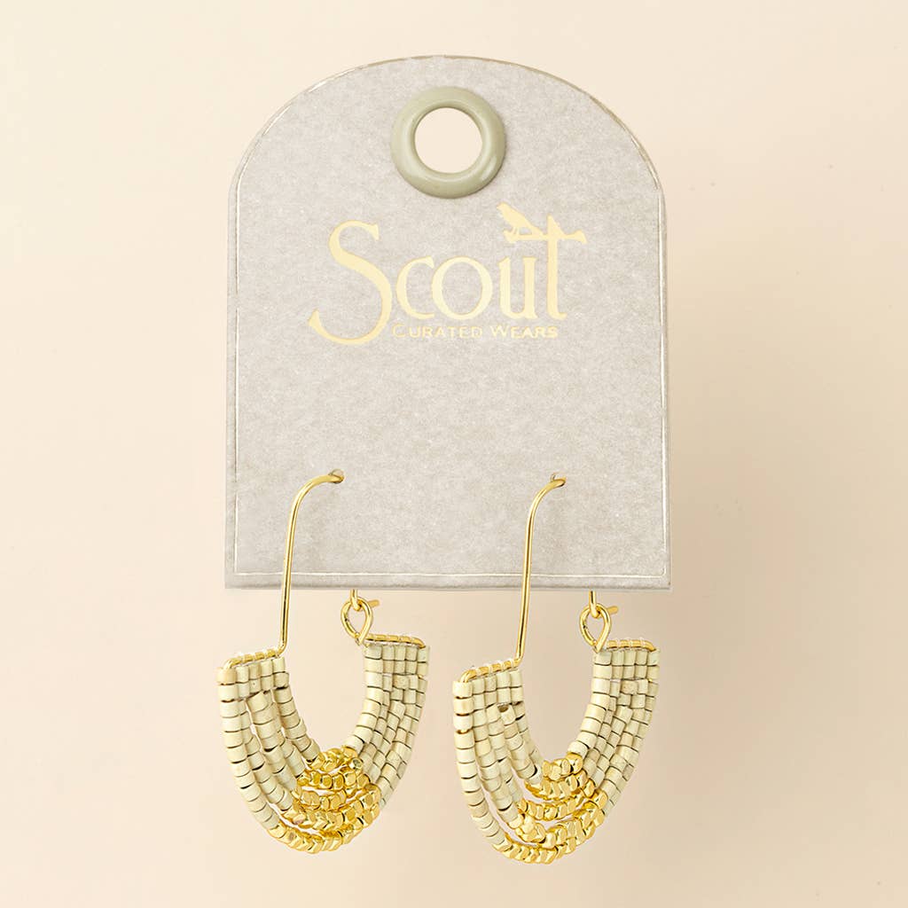 Scout Curated Wears - Chromacolor Miyuki U-Hoop Earring - Cream/Gold