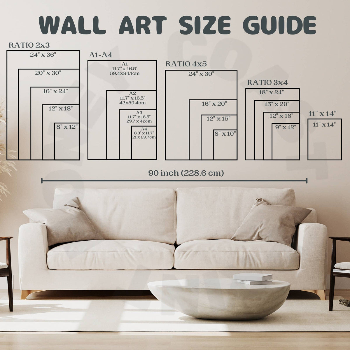 Landscape Sage Green West Coast Retro Typography Wall Art