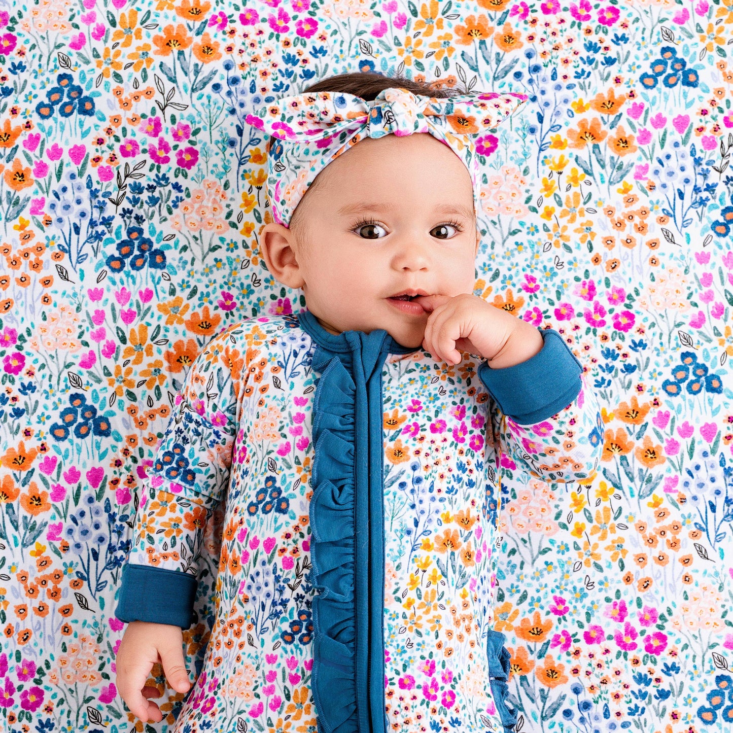 Jammie Session formerly Big Dreams Little Jammies - Whispering Wildflowers Ruffle Baby Bamboo Zipper Romper Pajamas–Unisex Toddler Sleepwear–Gender Neutral Baby Outfit–Newborn Gift–Boy girl Day Nightwear, kid clothing
