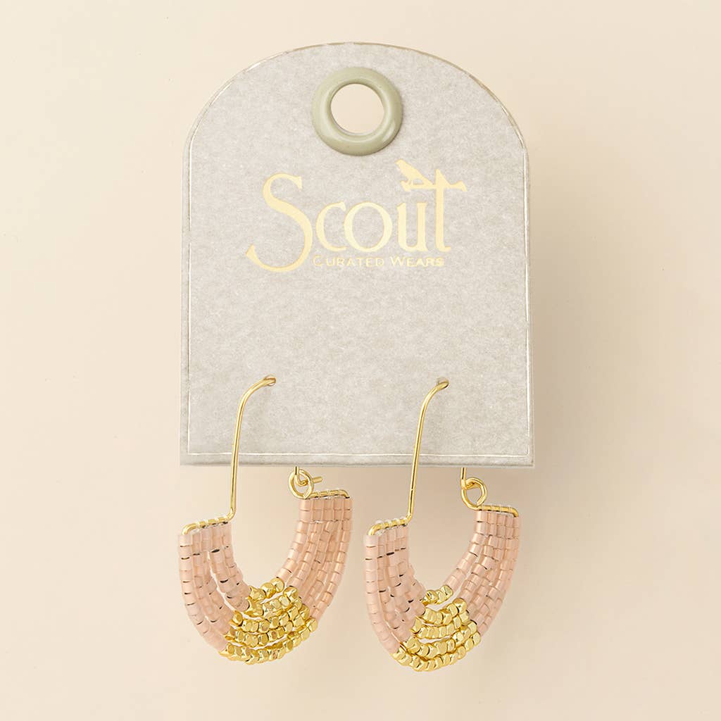 Scout Curated Wears - Chromacolor Miyuki U-Hoop Earring - Blush/Gold
