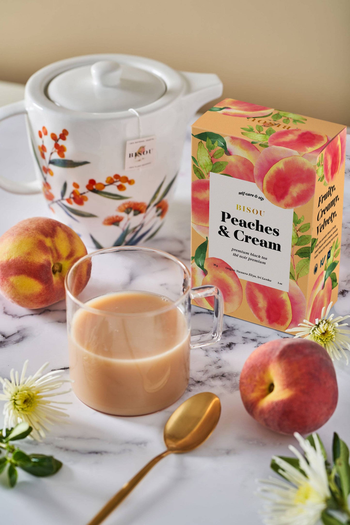 Organic Peaches & Cream - Black tea blend sachets