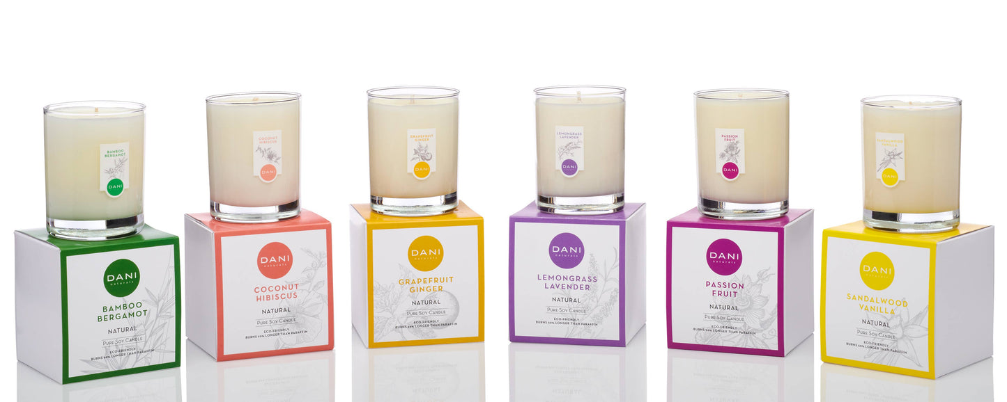 14oz Large Glass Candle, Lemongrass Lavender