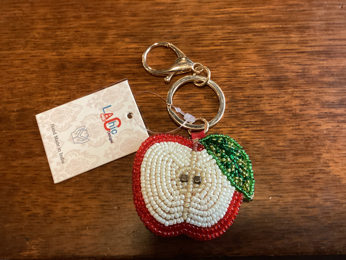 Beaded Apple Bag Charm