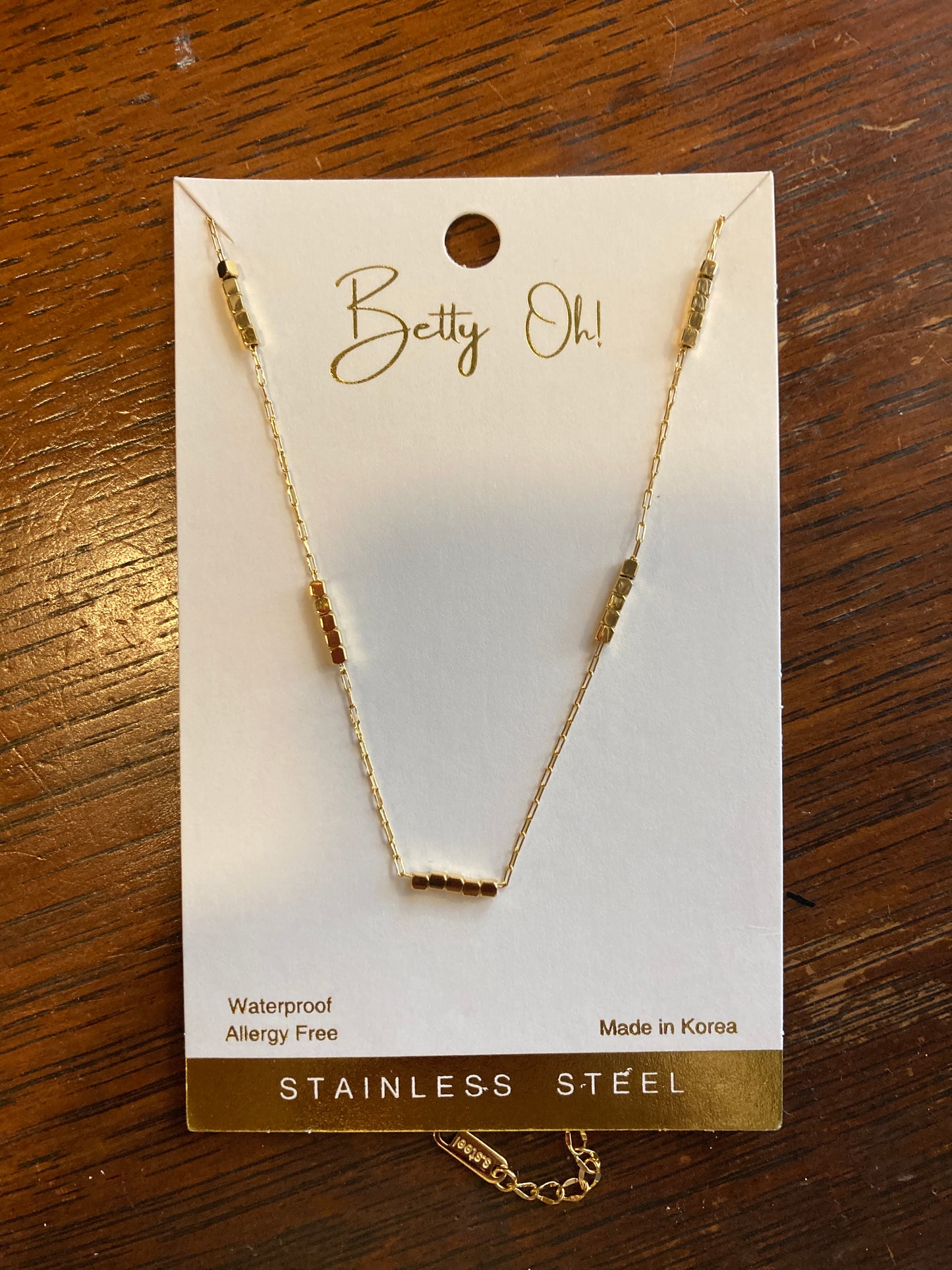 Gold Little Cube Necklace | Stainless Steel | Waterproof
