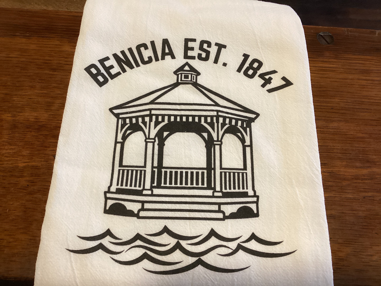 Benicia Est. 1847 w/Gazebo Tea Towel