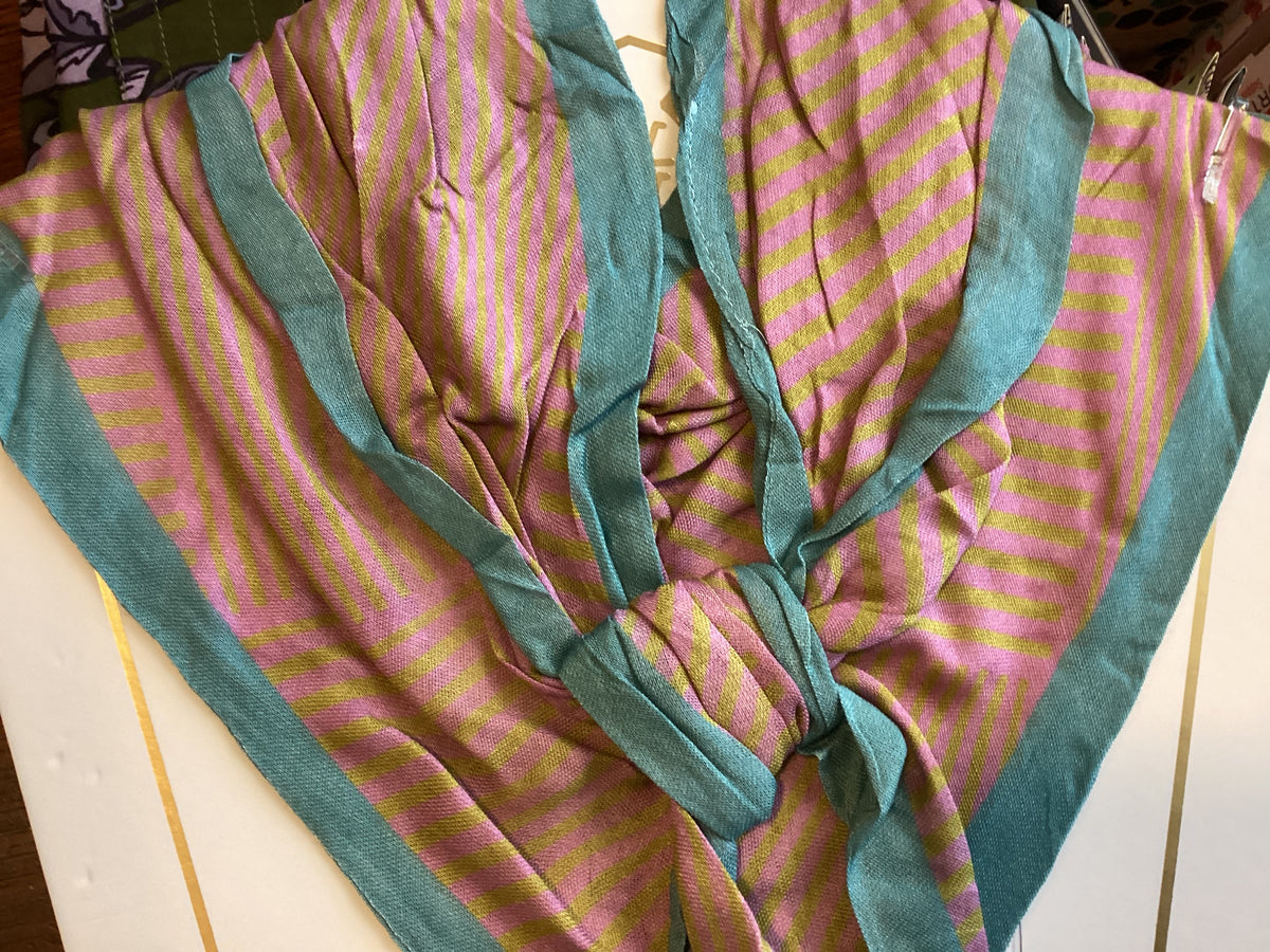 Criss Cross Bandana | Orchid & Chartreuse