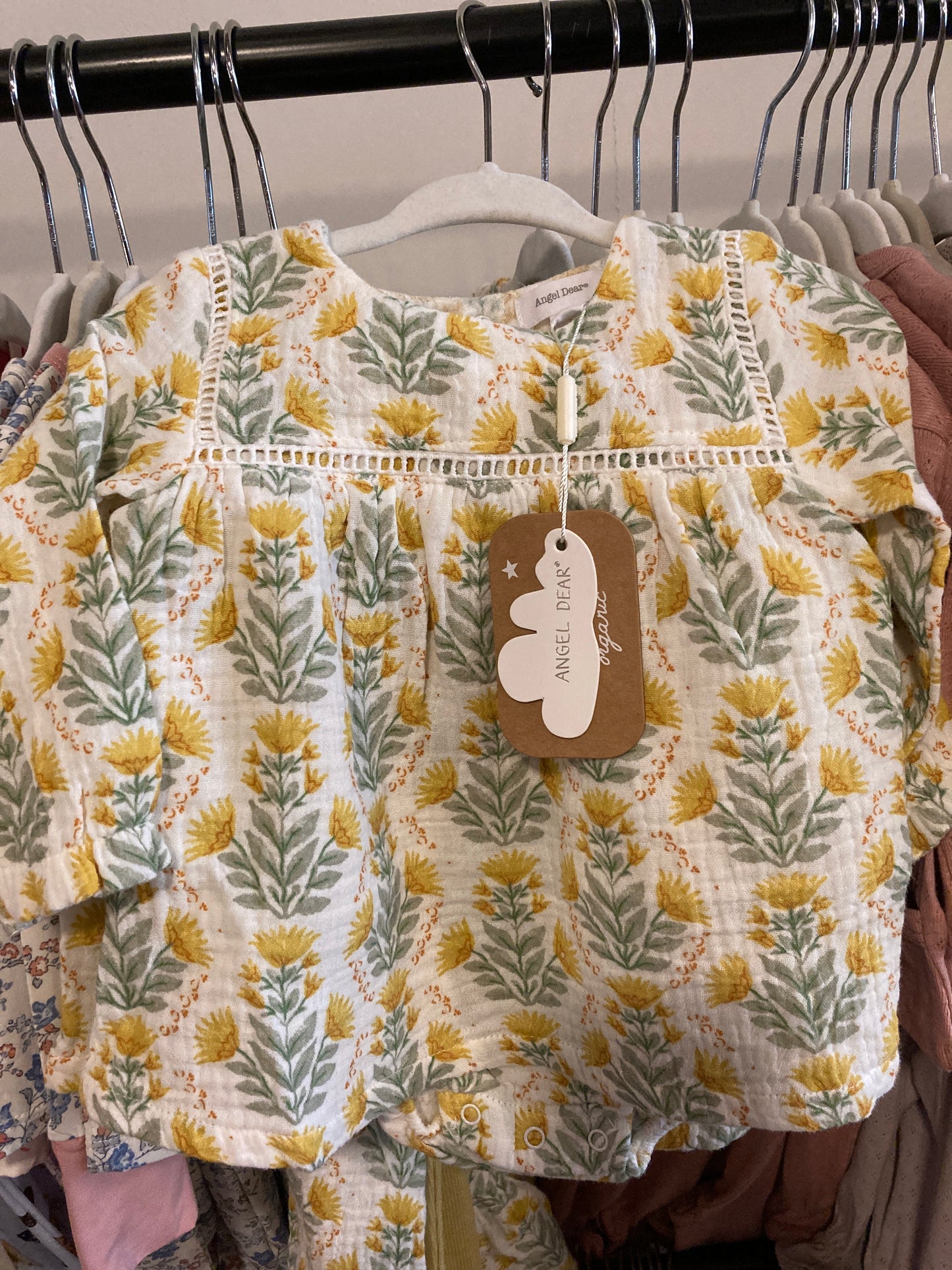 Winter Dandelions- Ladder Trim Dress and Ribbed Leggings