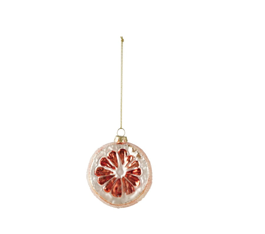 Hand-Painted Glass Orange Slice Ornament