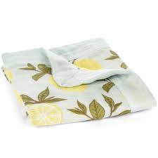 Milkbarn Lemon Big Lovey Three-Layer Bamboo Muslin Blanket