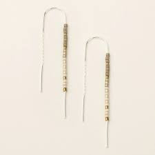 Chromacolor Miyuki Thread Earrings pewter