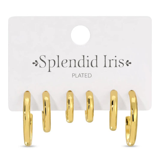 Graduating Textured Hoops