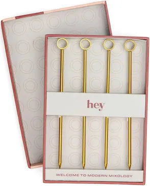 Owen Cocktail Picks - Gold, Set of 4