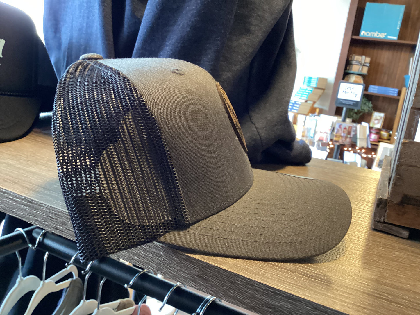 Benicia - CA Leather Patch Trucker Hat | Dark Heather Gray