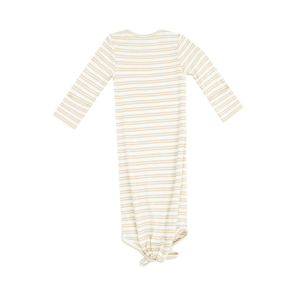 Stripe Oxford | Tan Knotted Gown