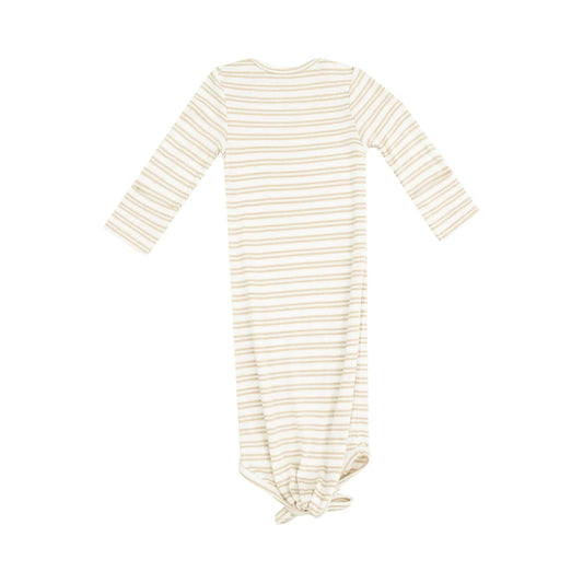 Stripe Oxford | Tan Knotted Gown