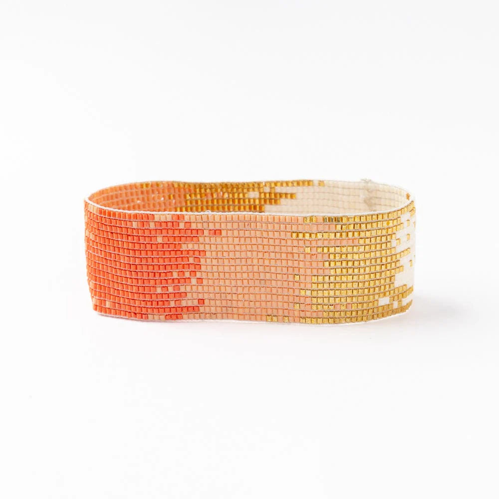 Kenzie Ombré Beaded Stretch Bracelet Coral