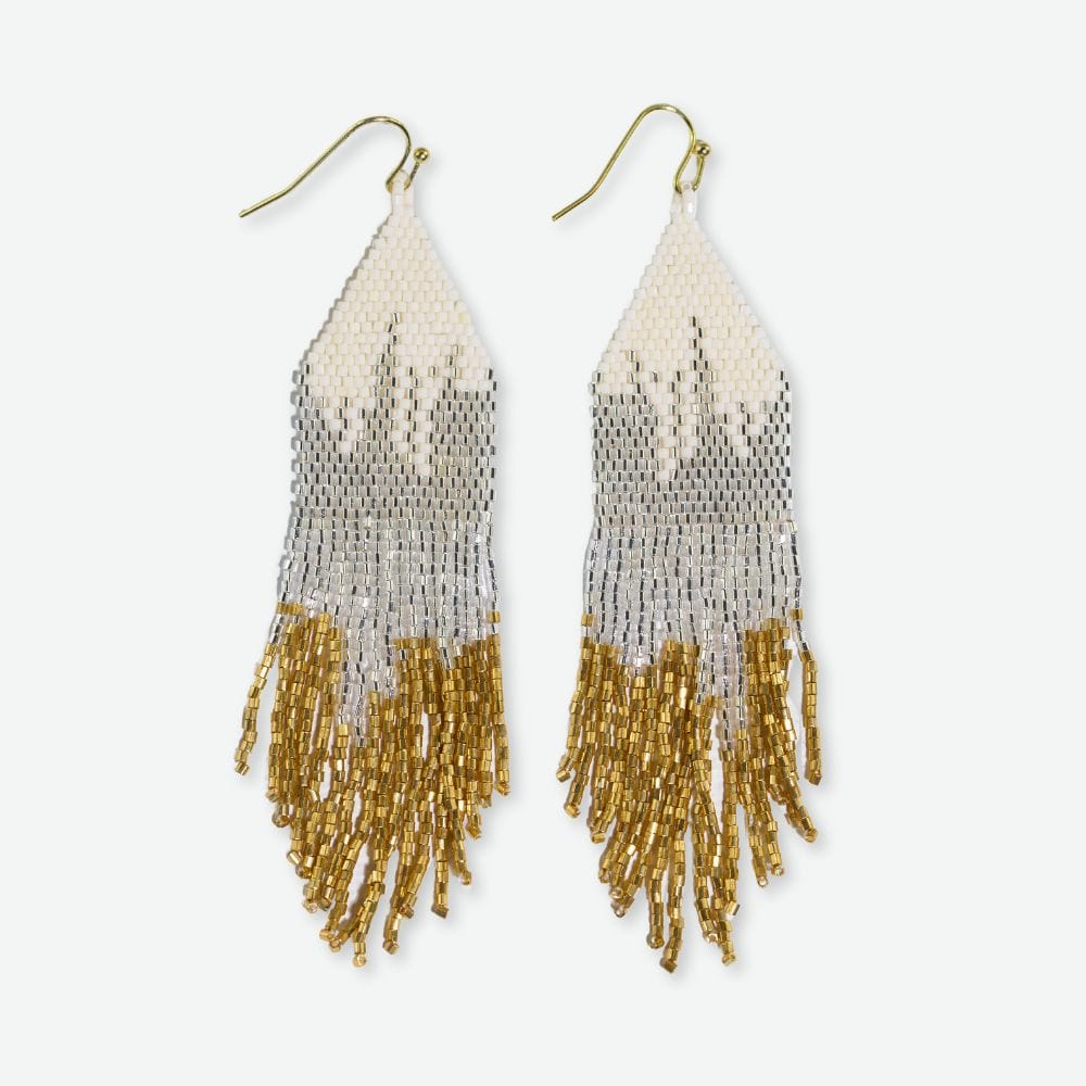 Claire ombré beaded fringe earrings st mortiz