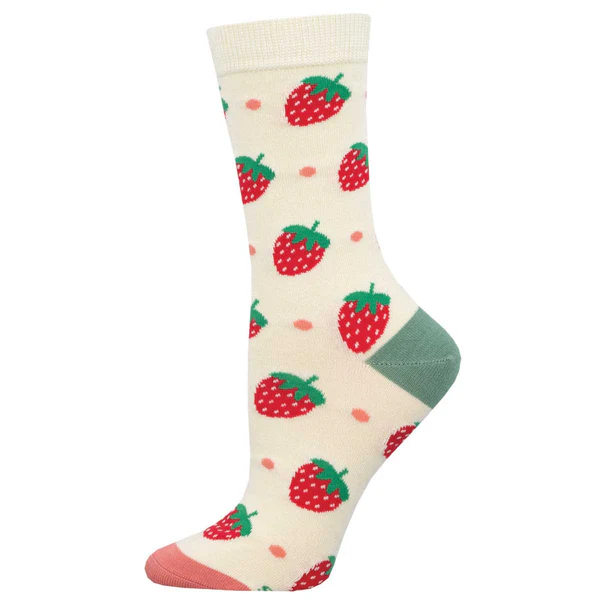 Socksmith - Strawberry Delight Socks, Ivory, 9-11